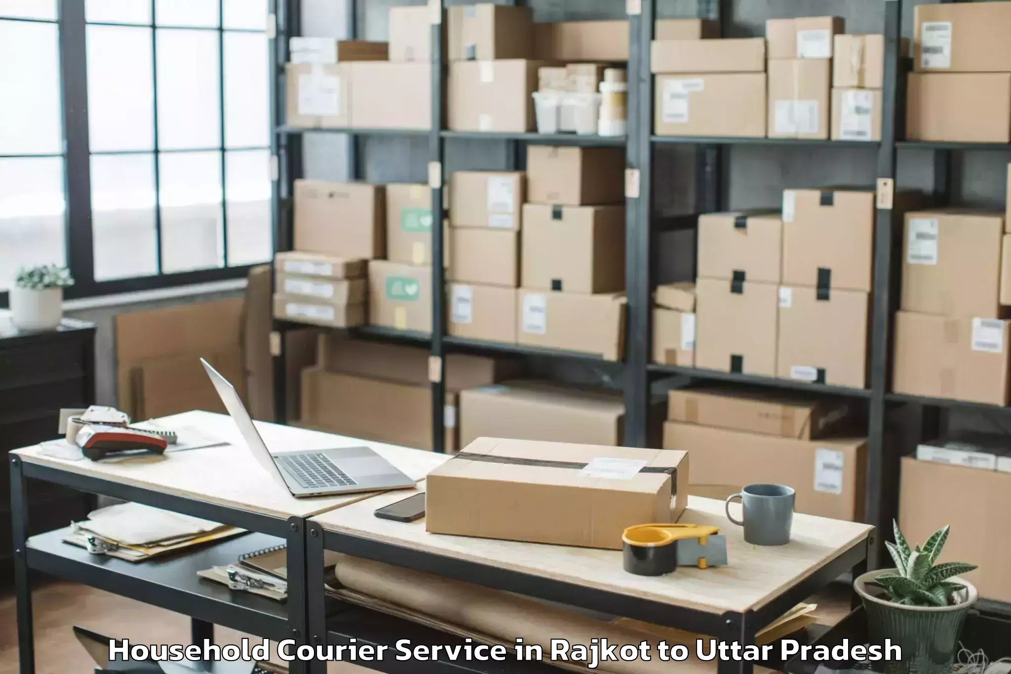 Quality Rajkot to Sampurnanand Sanskrit Vishvavi Household Courier